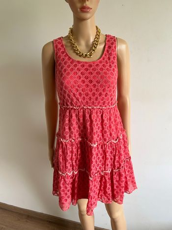 Robe rose corail en dentelle Molly Bracken taille 2 bon état