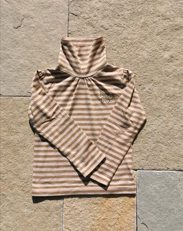 Tee-shirt col roulé sous pull doré papillon salso bamba 4 ans
