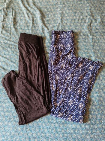 Lot de 2 pantalons fluides adaptés à la grossesse, taille M