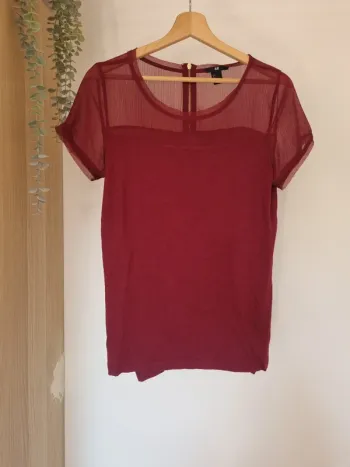 Tee-shirt bordeaux H&M