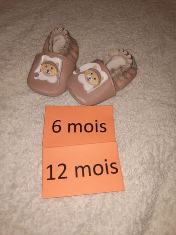 Chaussons beige oursons Doudou et Compagnie 6-12 mois