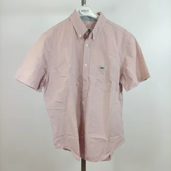 Chemise à manches courtes à carreaux rose et verte Lacoste taille 40 (M) A901