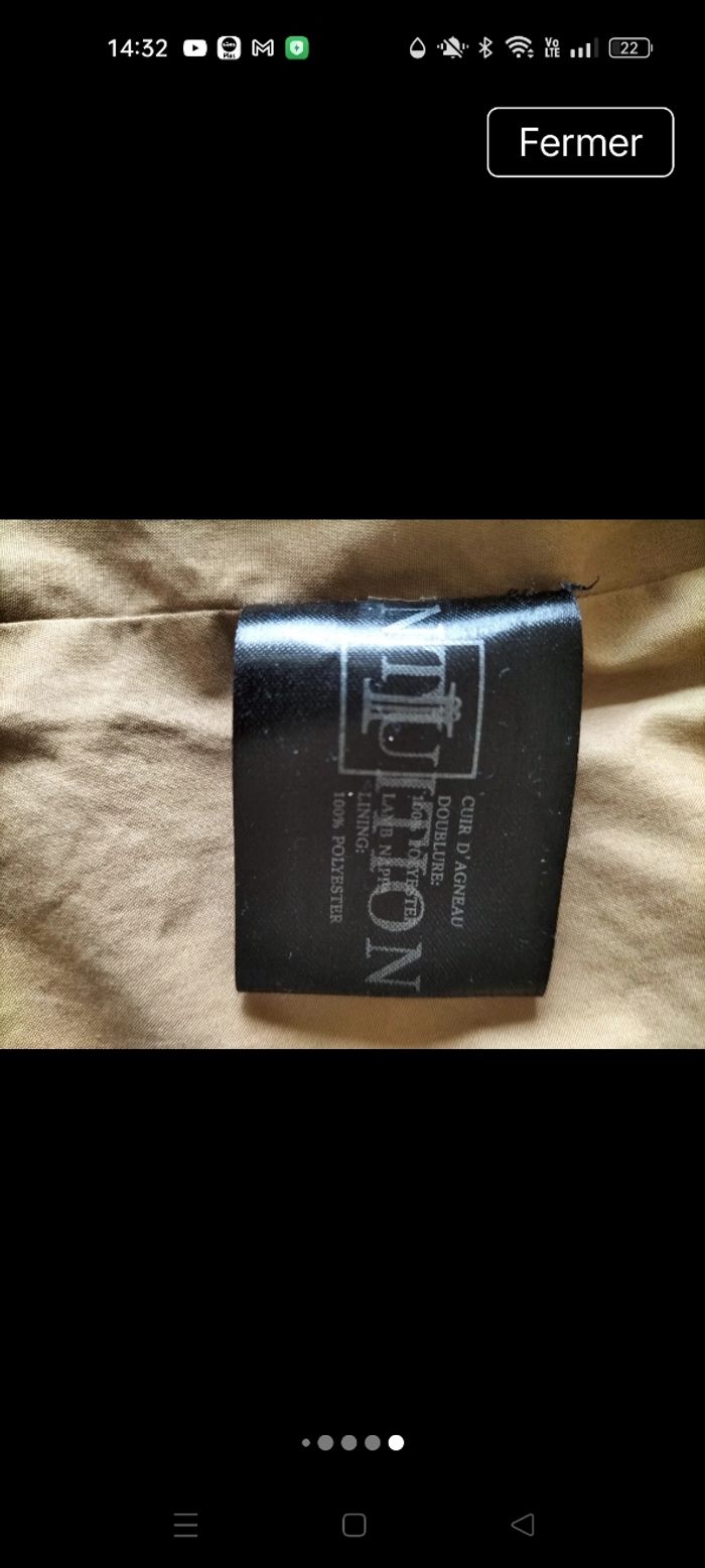 Perfecto cuir beige véritable - photo numéro 9