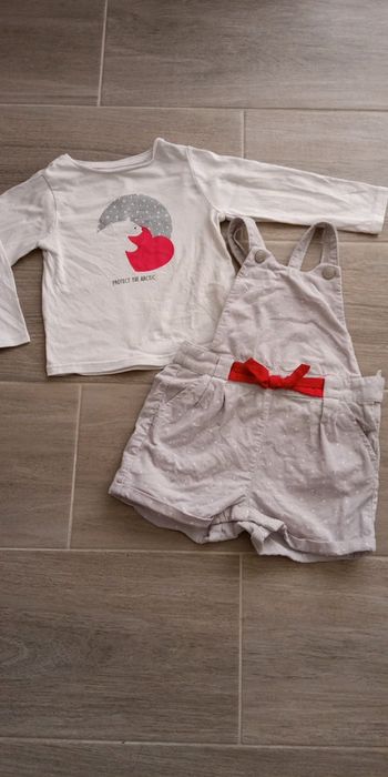 Ensemble T-shirt + short salopette Obaïbi