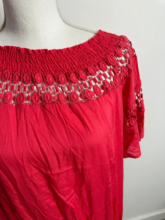 Blouse en dentelle rose fuchsia Blancheporte T38/40 M/L - photo numéro 3