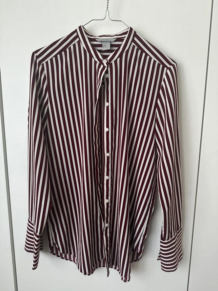 chemise à rayures bordeaux H&M