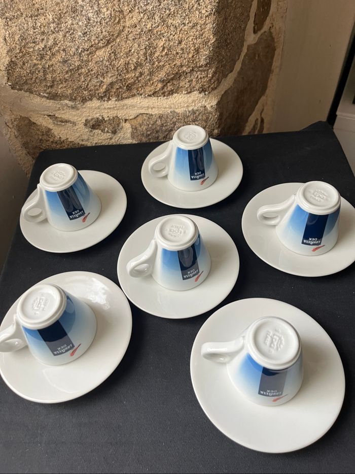 Lot de 6 tasses et 6 sous tasse Lavazza DEK IPA Italie Vintage - photo numéro 8