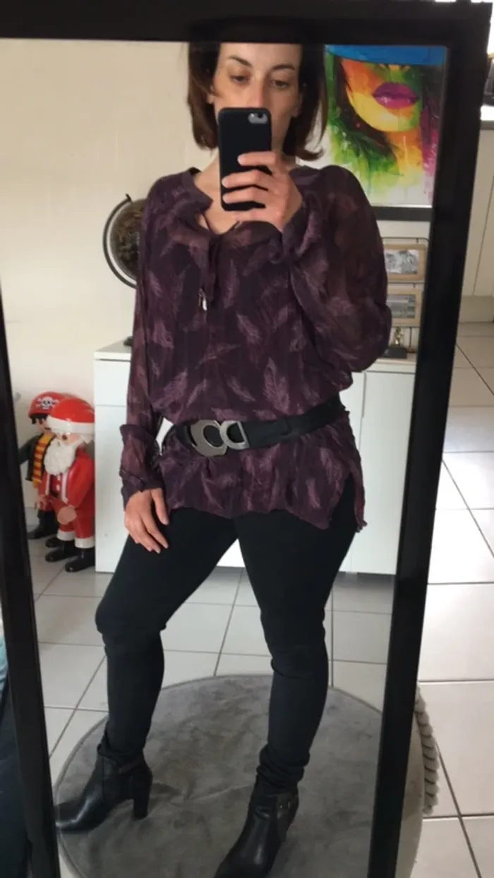 Blouse voilage plume