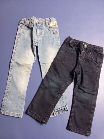 Lot de 2 jeans garçon IKKS et orchestra  2 ans, 24 mois, bleu clair, Marine