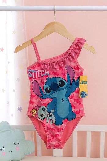 Maillot de Bain Fille Disney Stitch – Rose Camouflage – Taille 122/128
