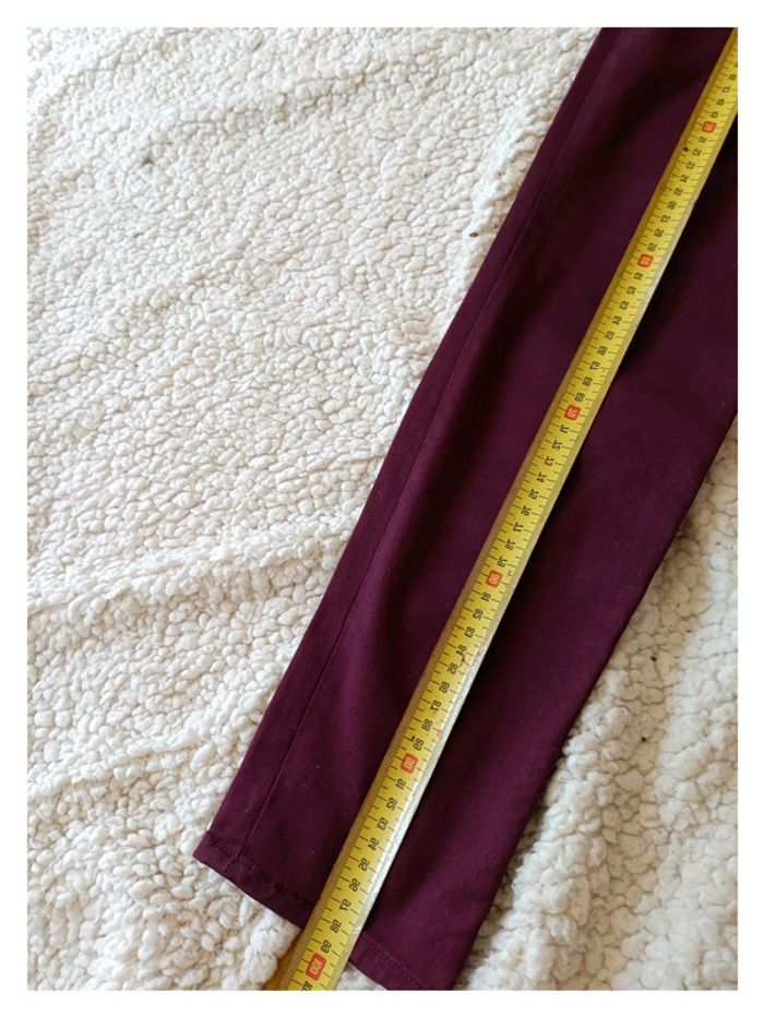 H&M Pantalon bordeaux T. 40 (US 10) 70% coton -- - photo numéro 6