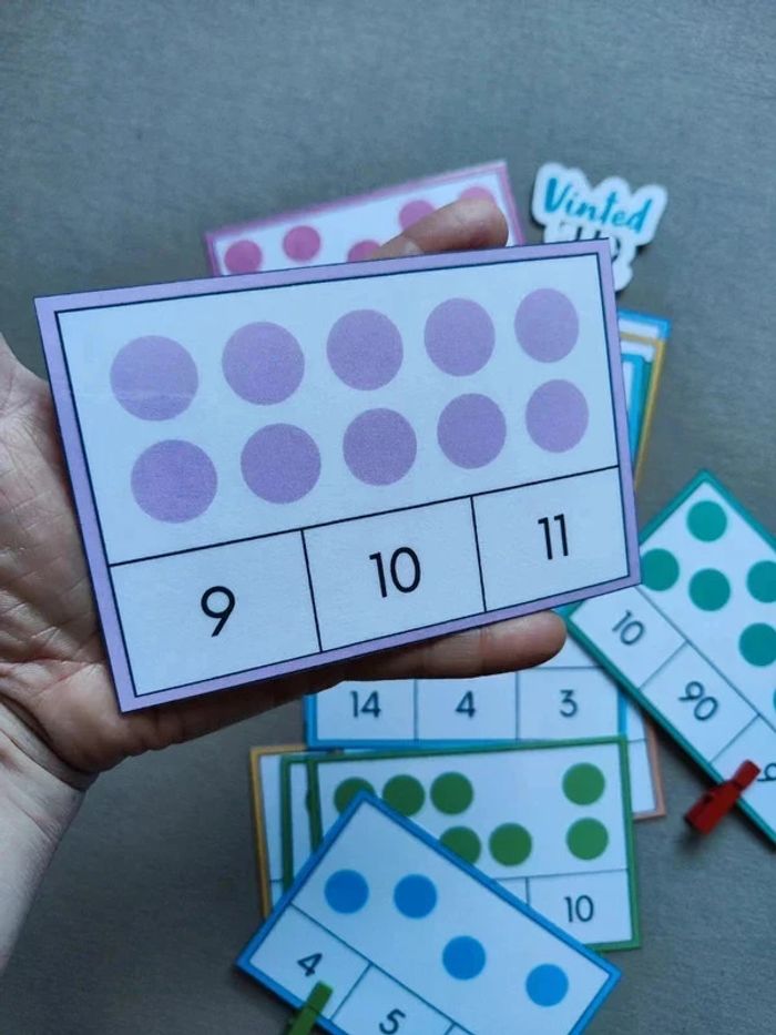 20 grandes cartes à pince pour compter - photo numéro 5