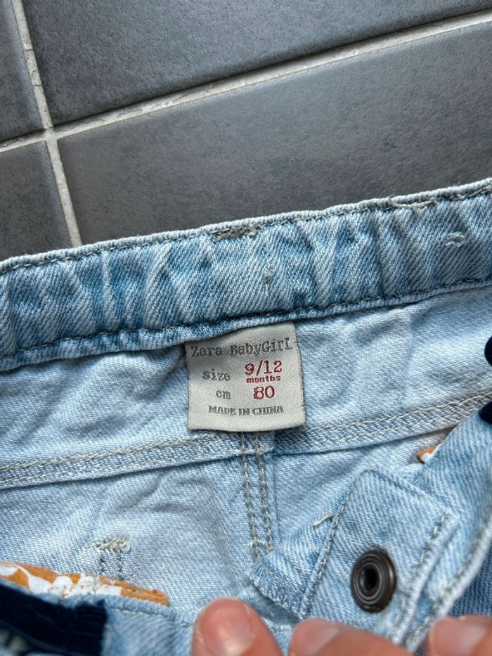 Short en jeans clair avec dentelle bébé fille zara - photo numéro 8