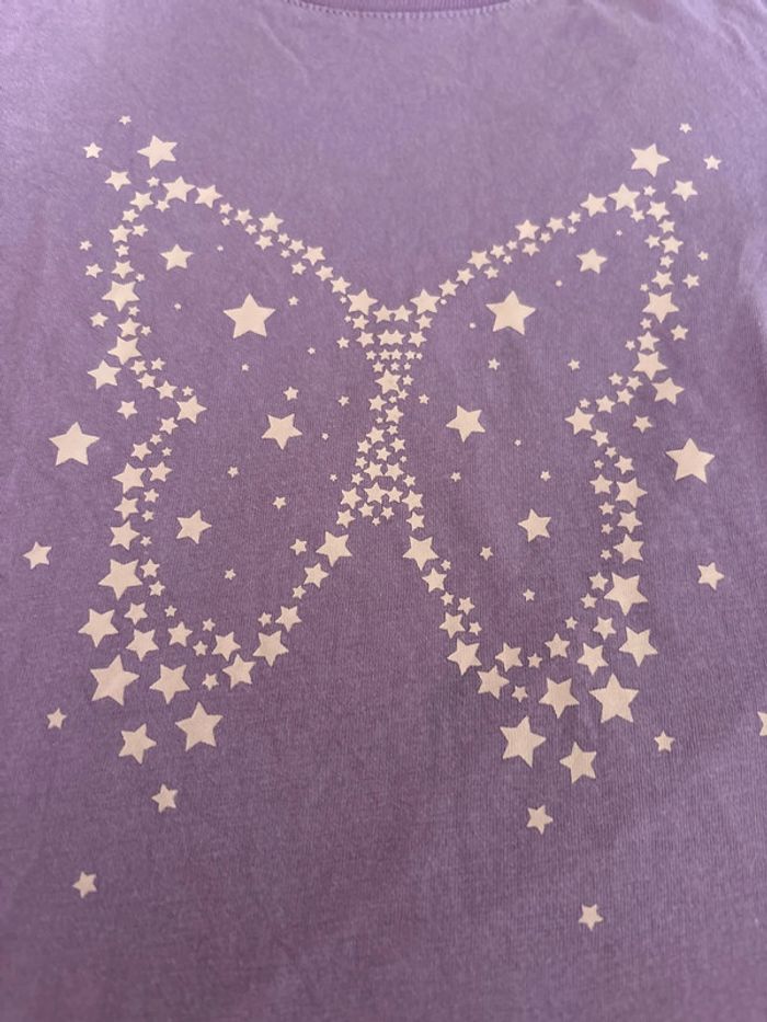 T-shirt manches longues 8 ans mauve - photo numéro 2