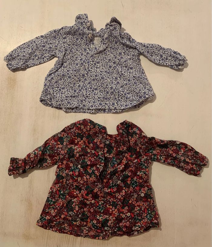2 blouses enfant manches longues