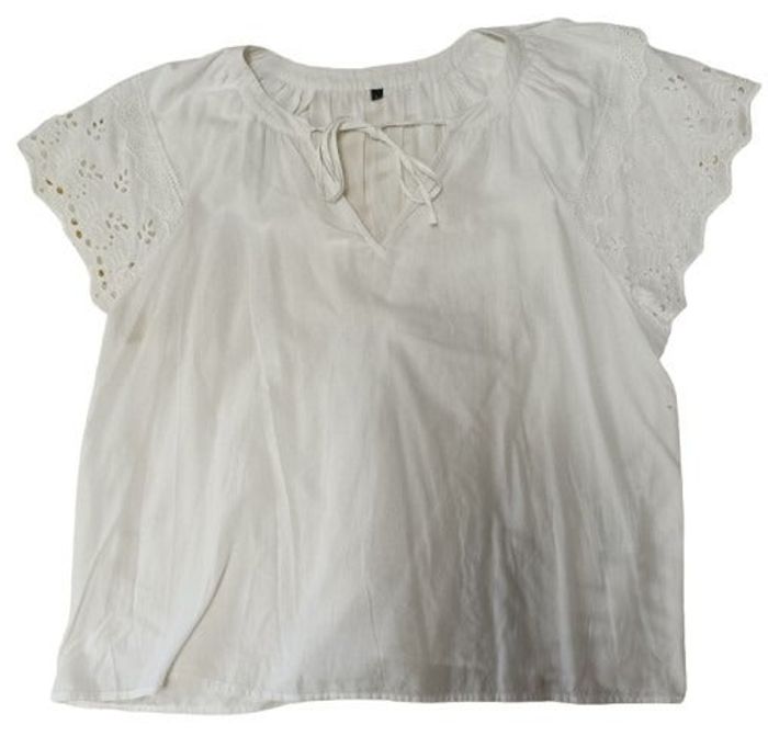 Blouse Femme - Fluide Blanche - (Taille L) - (TEX)