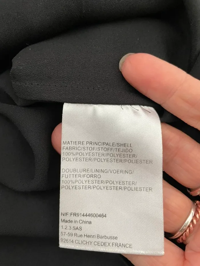 Blouse noire "123" - Détails strass - Taille 36 - photo numéro 8