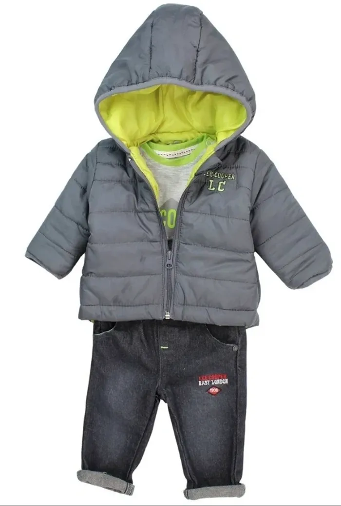 Ensemble 3 pièces Lee Cooper blouson capuche jeans t-shirt neuf 24 mois