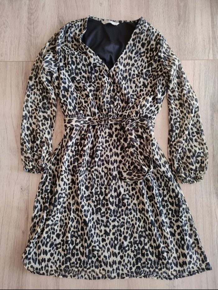 Robe motif léopard - manches longues