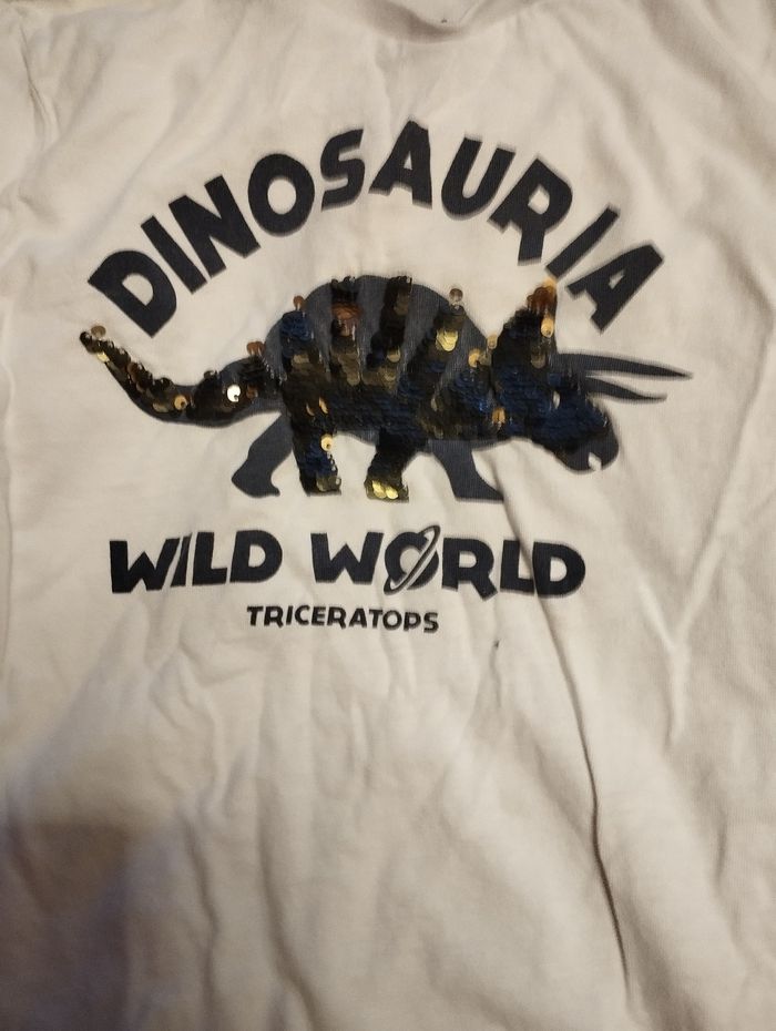 T-shirt manche longue blanc  dino - photo numéro 2