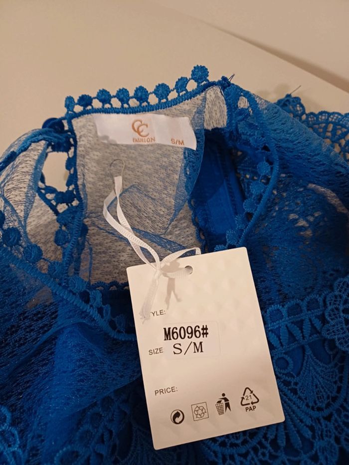 Blouse chic bleue neuve CC Fashion taille S 36 - photo numéro 6