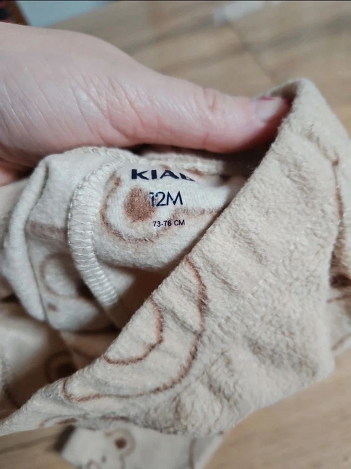 Ensemble ou Pyjama polaire 12 mois imprimé ourson - photo numéro 2