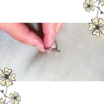 Bague vintage argentée avec maillons ajourés – T56