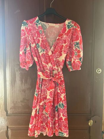 Robe d’été femme TBE imprimée, rose, couleur rose blanc, taille S Holly et Joey