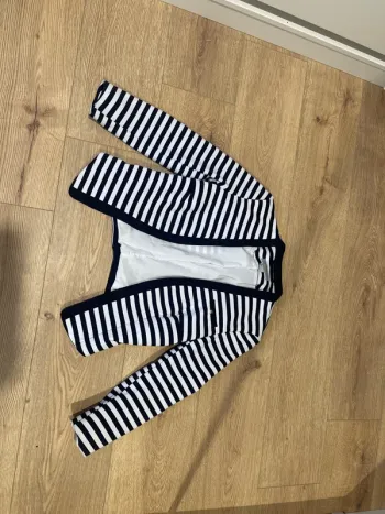 Blazer rayé bleu marine / blanc