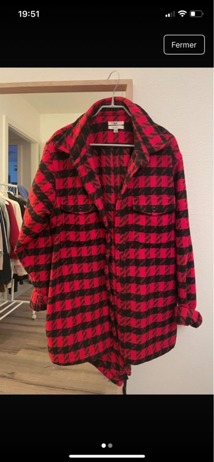 Surchemise / manteau à carreaux rouge et noir – excellent état - photo numéro 4