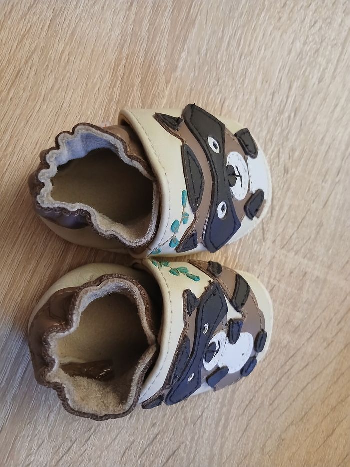 Chausson cuir bébé - photo numéro 3