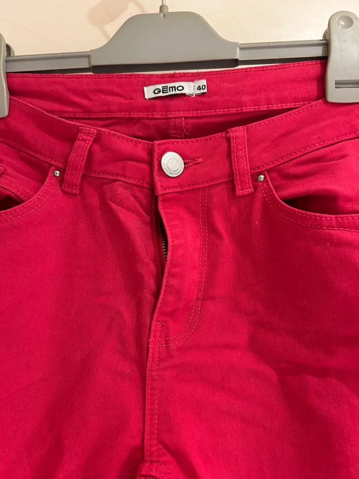 Pantalon slim rose fuchsia GEMO - Taille 40 - photo numéro 2