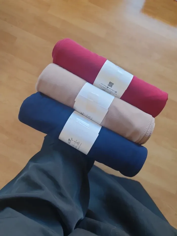 3 voiles hijabs en jersey premium luxe - photo numéro 4