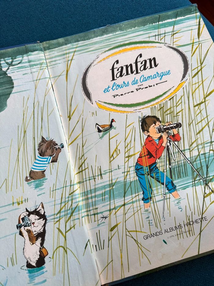 1970 Livre ancien Fanfan et l’Ours de Camargue Pierre Probst auteur Caroline grand album - photo numéro 3