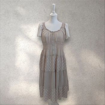 Robe d'été manches courtes en coton à pois XL