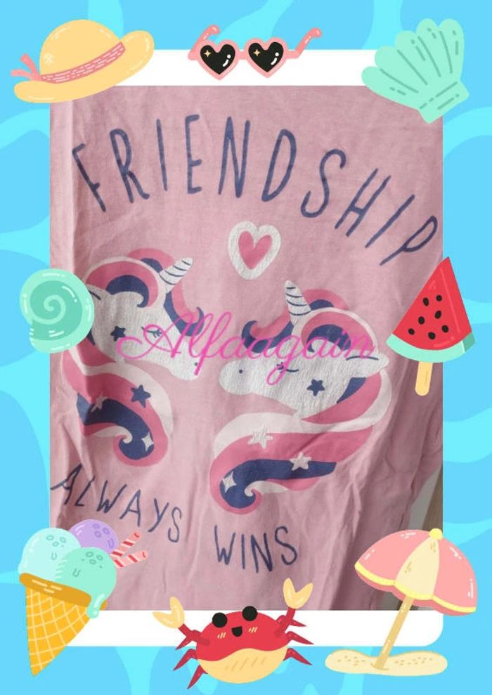 Lot t-shirts licornes Primark extenso rose gris 10ans - photo numéro 4