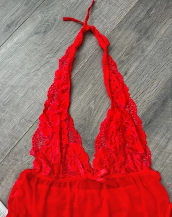 Nuisette rouge dentelle femme M ou 38 - photo numéro 3