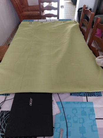 Une paire de rideaux vert pomme 