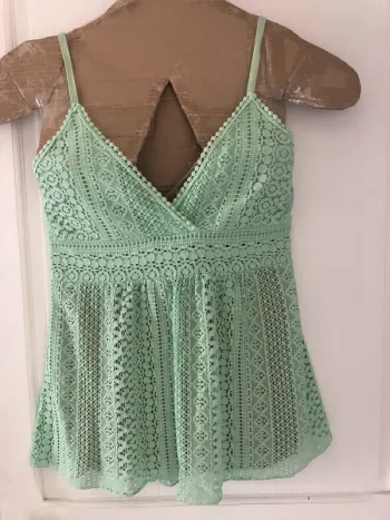 BB- Blouse à bretelles « culture sud » menthe T u NEUVE