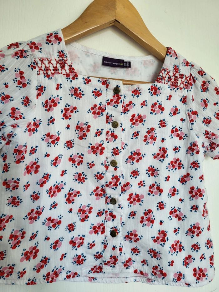 Blouse manche courte imprimé fleur 🌸 sergent major - photo numéro 2