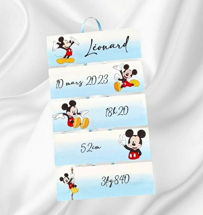 Panneau naissance personnalisé mickey