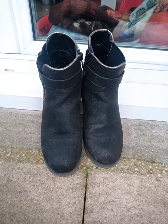Bottines bleu marine en daim - photo numéro 3