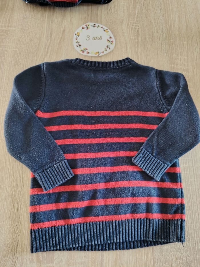 Lot de 2 pulls en coton 3 ans Vertbaudet tbe - photo numéro 3