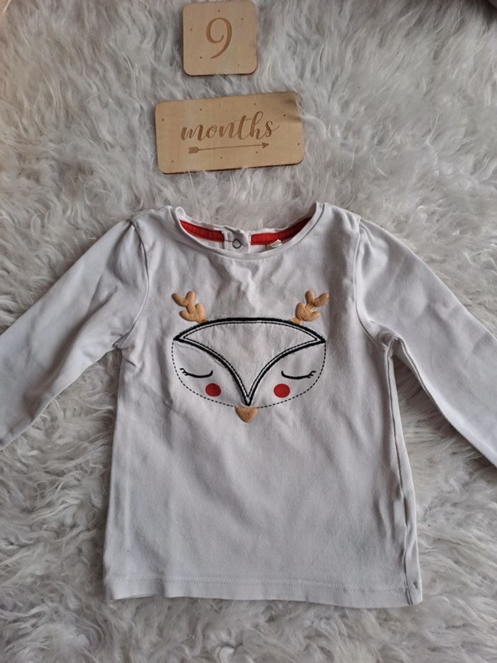 Tee-shirt ML de Noël 9mois - photo numéro 2