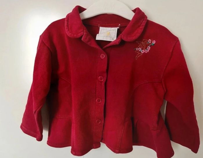 Boléro rouge fille 12 mois
