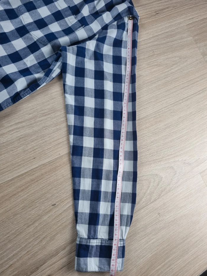 Chemise à carreaux bleue Homme Pull & Bear Taille L - photo numéro 5