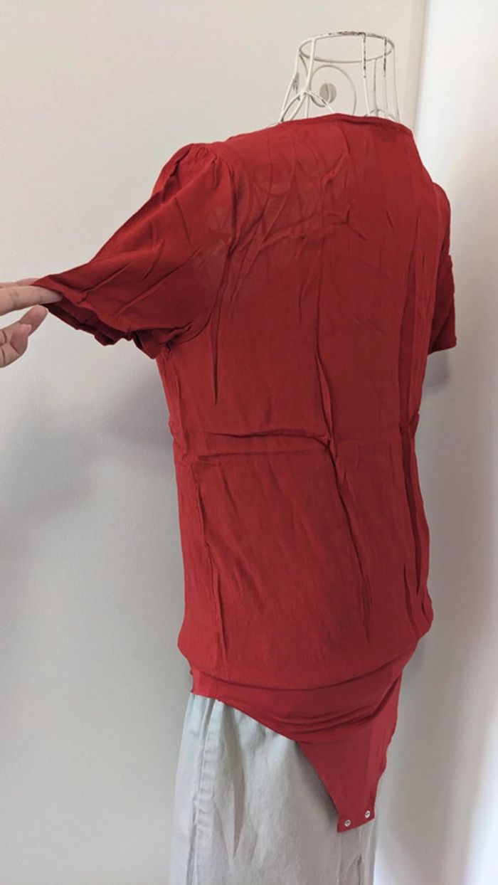 Blouse bodie manches courtes rouge 38 - photo numéro 4