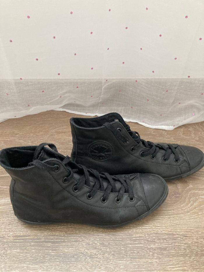 Converse noire cuir taille 8