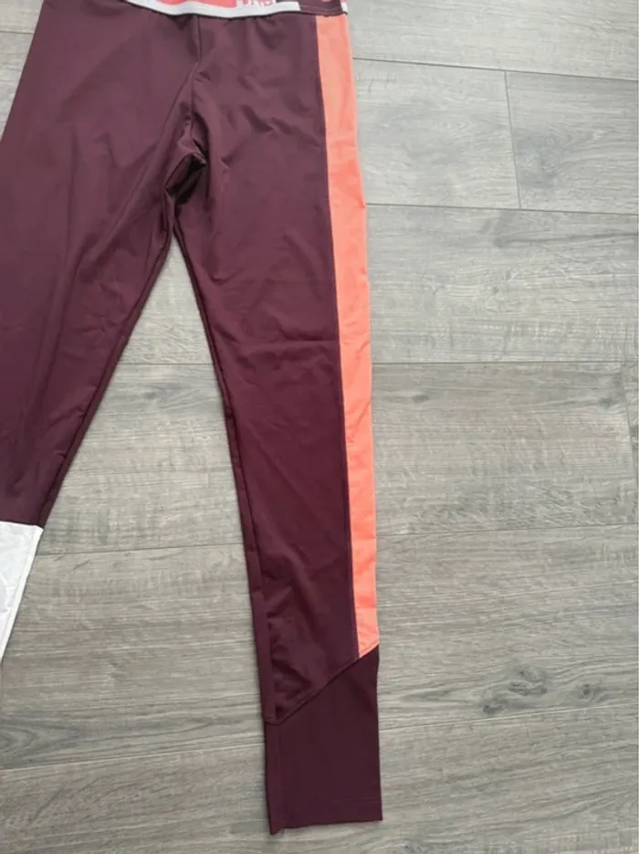 Legging sport bordeaux Dim taille M ou 38 - photo numéro 3