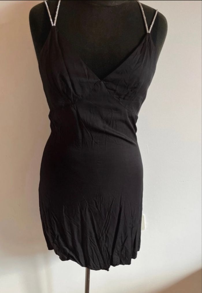 Robe noir à bretelles pailletée effet croisé dans le dos taille XS de chez H&M neuve - photo numéro 2